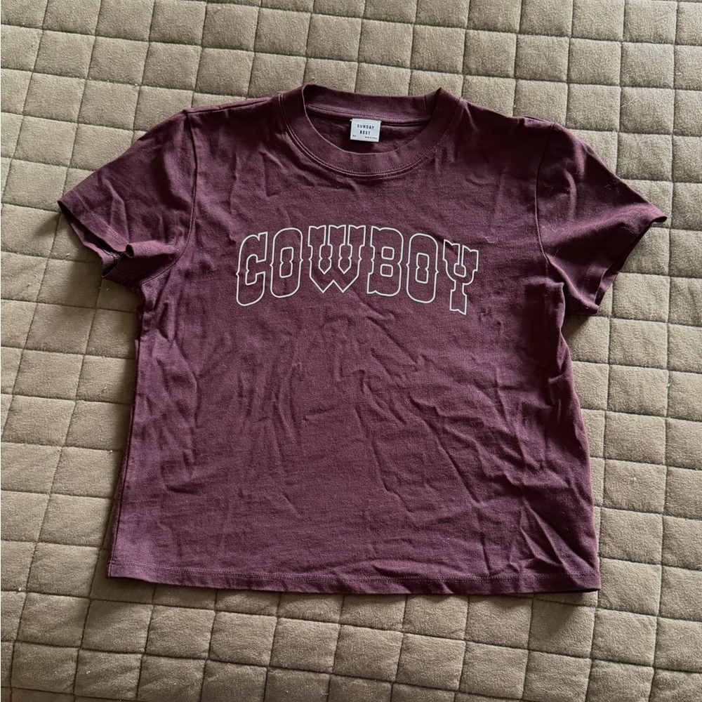 Sunday Best x Aritzia Brown Cowboy Graphic Tee